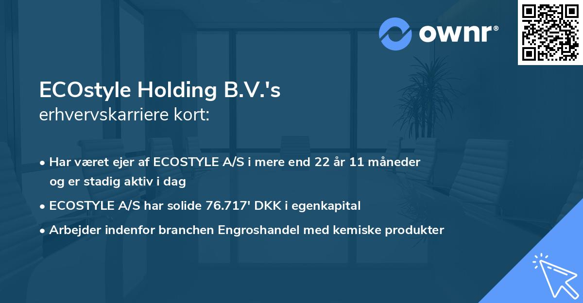 ECOstyle Holding B.V.'s erhvervskarriere kort