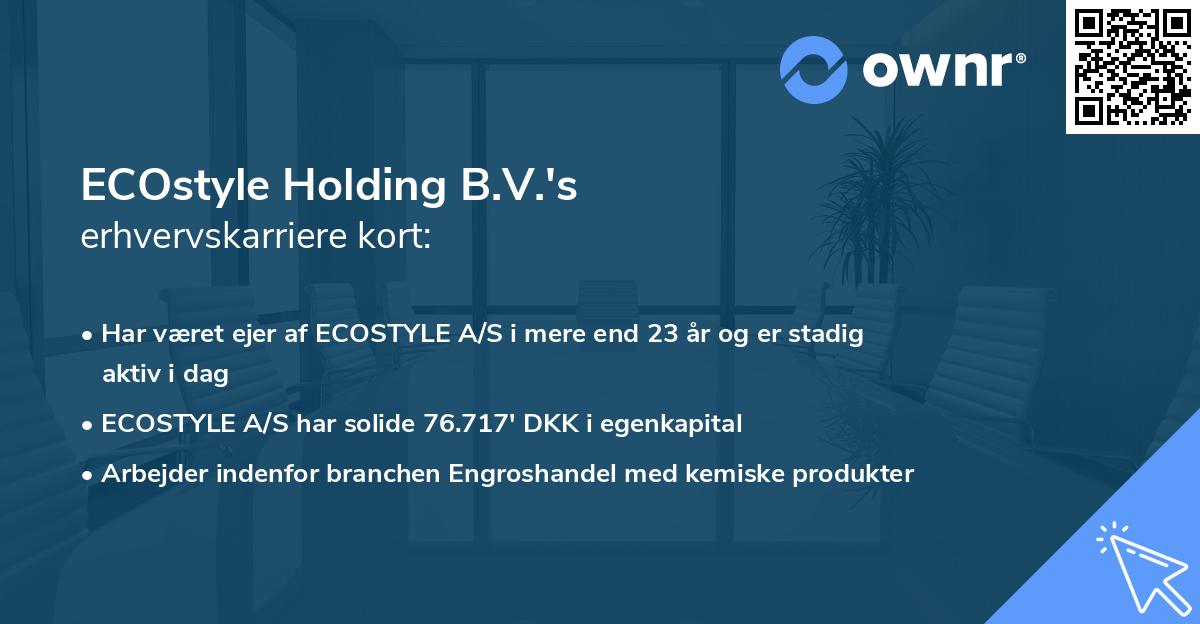 ECOstyle Holding B.V.'s erhvervskarriere kort