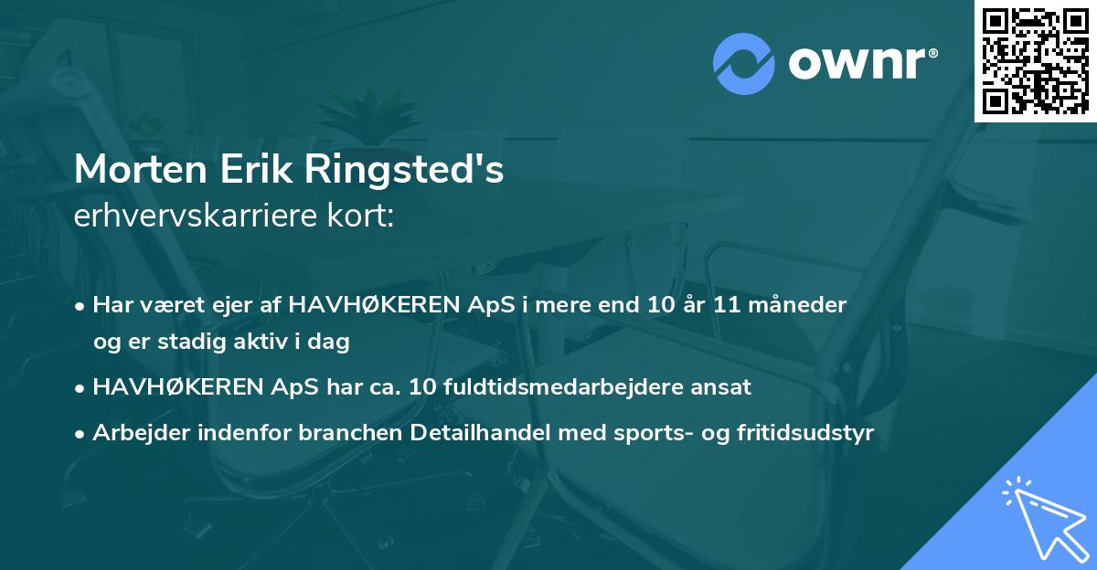Morten Erik Ringsted's erhvervskarriere kort