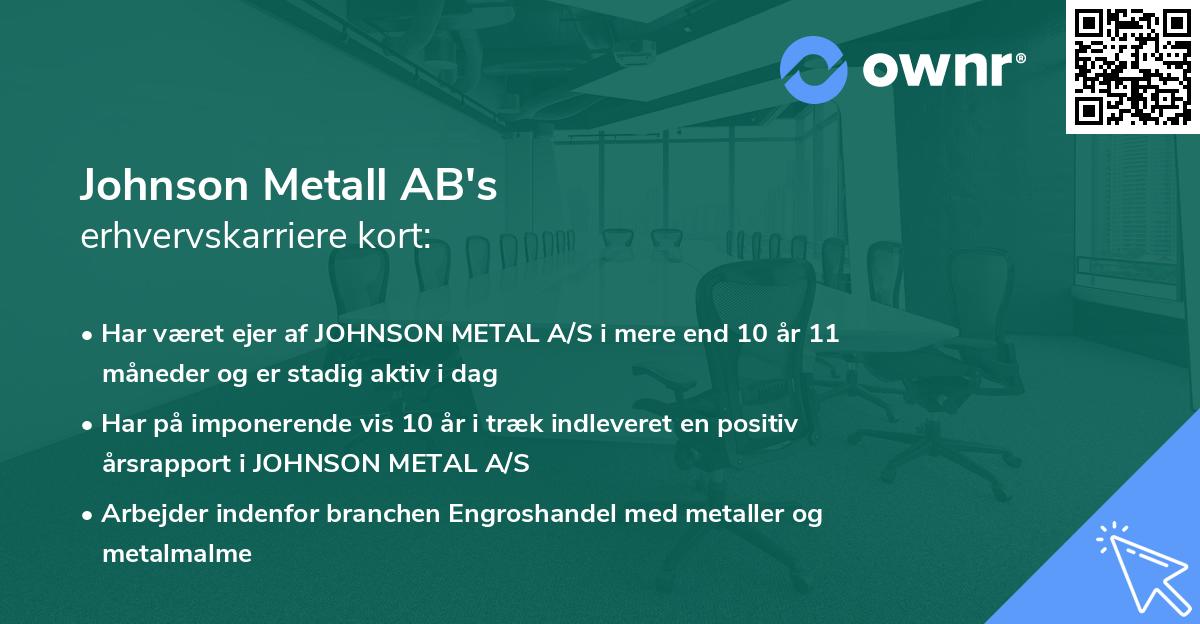 Johnson Metall AB's erhvervskarriere kort