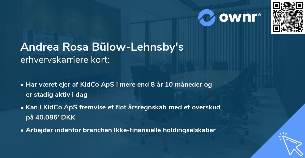 Andrea Rosa Bülow-Lehnsby's erhvervskarriere kort