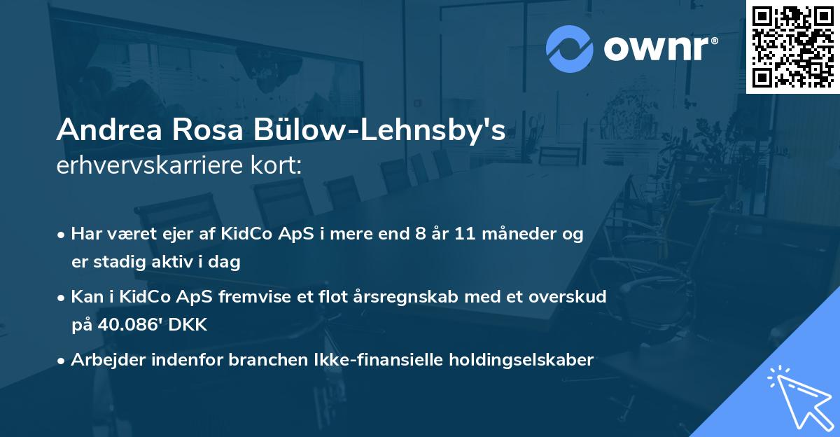 Andrea Rosa Bülow-Lehnsby's erhvervskarriere kort