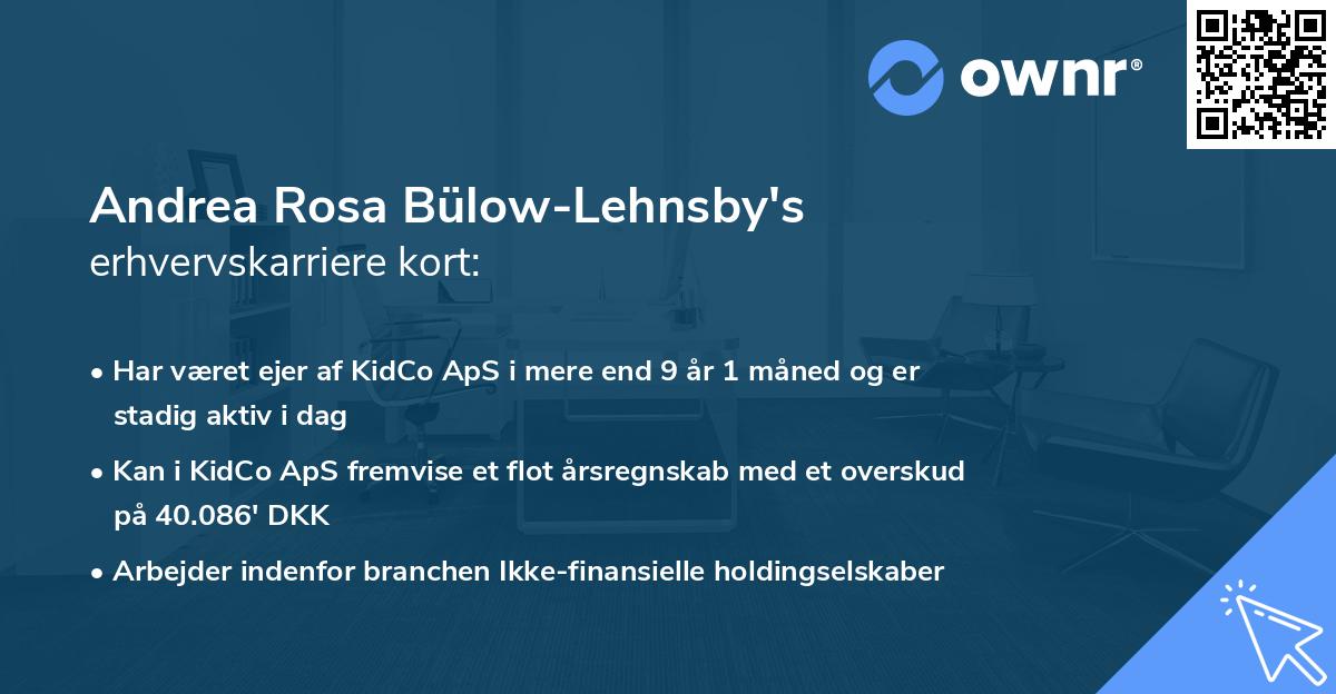 Andrea Rosa Bülow-Lehnsby's erhvervskarriere kort