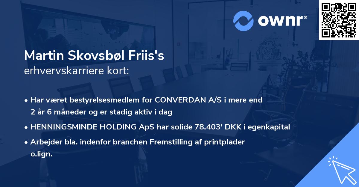 Martin Skovsbøl Friis's erhvervskarriere kort