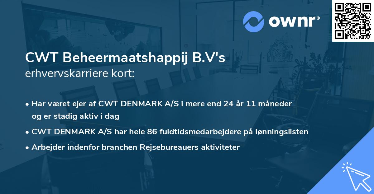 CWT Beheermaatshappij B.V's erhvervskarriere kort