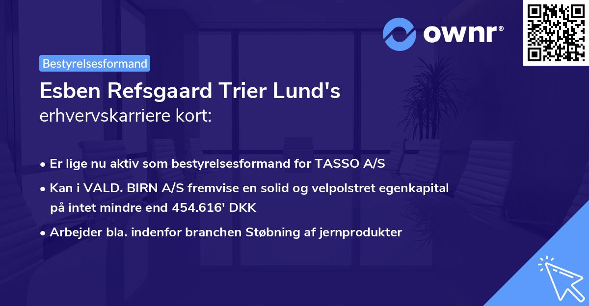 Esben Refsgaard Trier Lund's erhvervskarriere kort