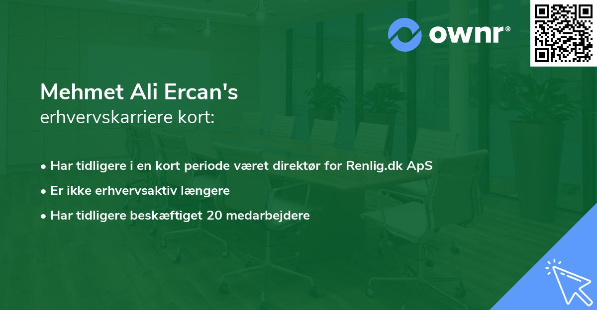 Mehmet Ali Ercan's erhvervskarriere kort