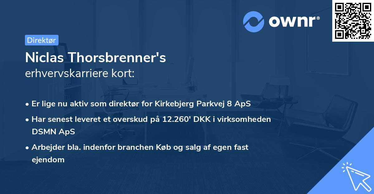 Niclas Thorsbrenner's erhvervskarriere kort