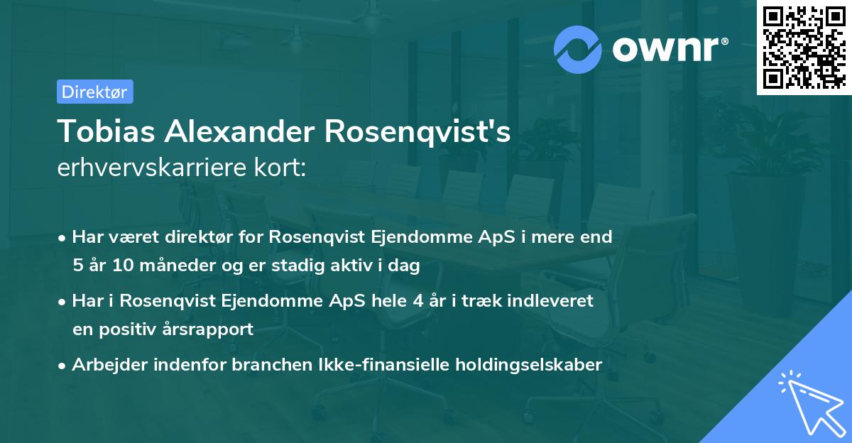 Tobias Alexander Rosenqvist's erhvervskarriere kort
