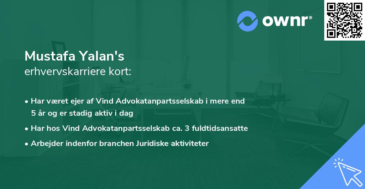 Mustafa Yalan's erhvervskarriere kort