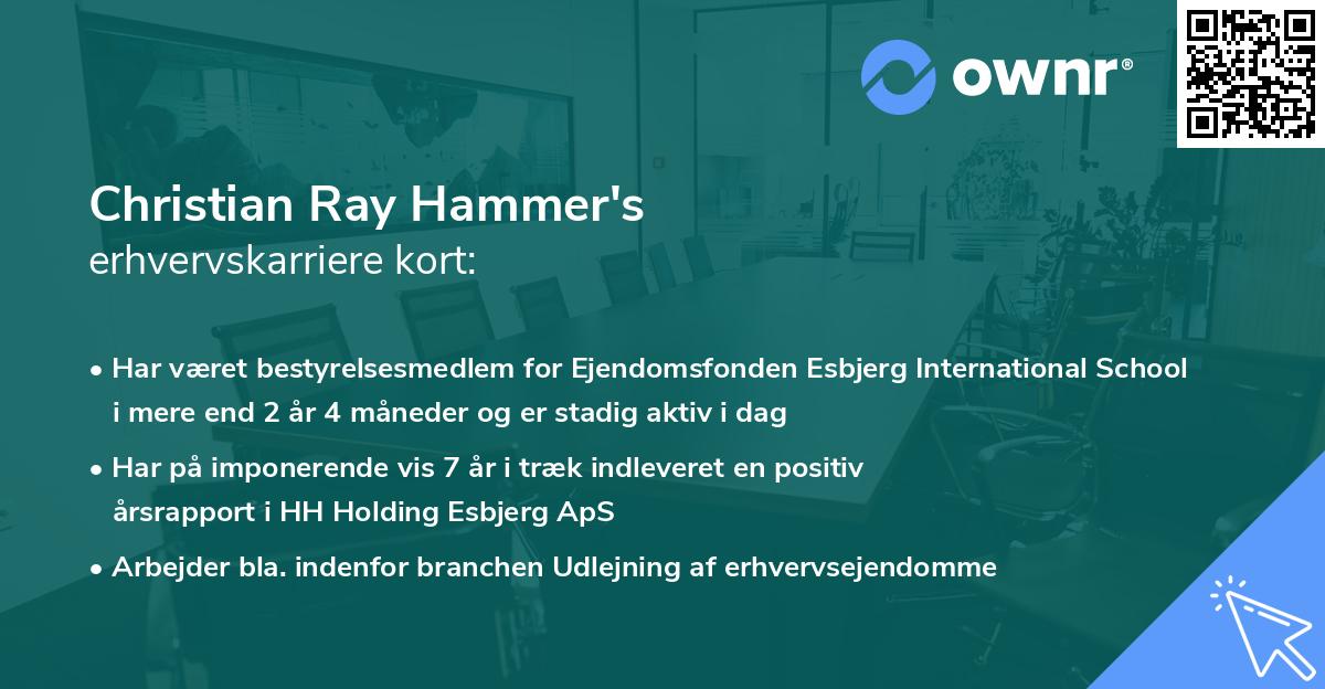 Christian Ray Hammer's erhvervskarriere kort