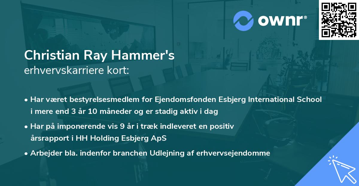 Christian Ray Hammer's erhvervskarriere kort