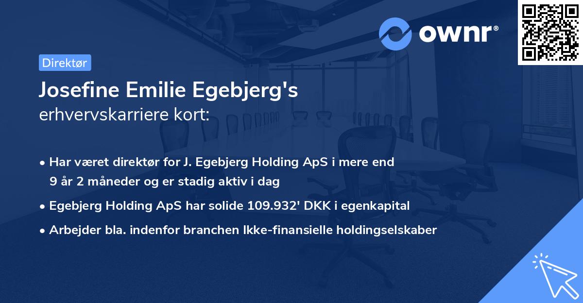 Josefine Emilie Egebjerg's erhvervskarriere kort