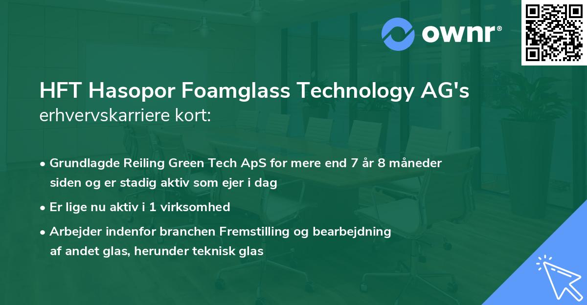 HFT Hasopor Foamglass Technology AG's erhvervskarriere kort