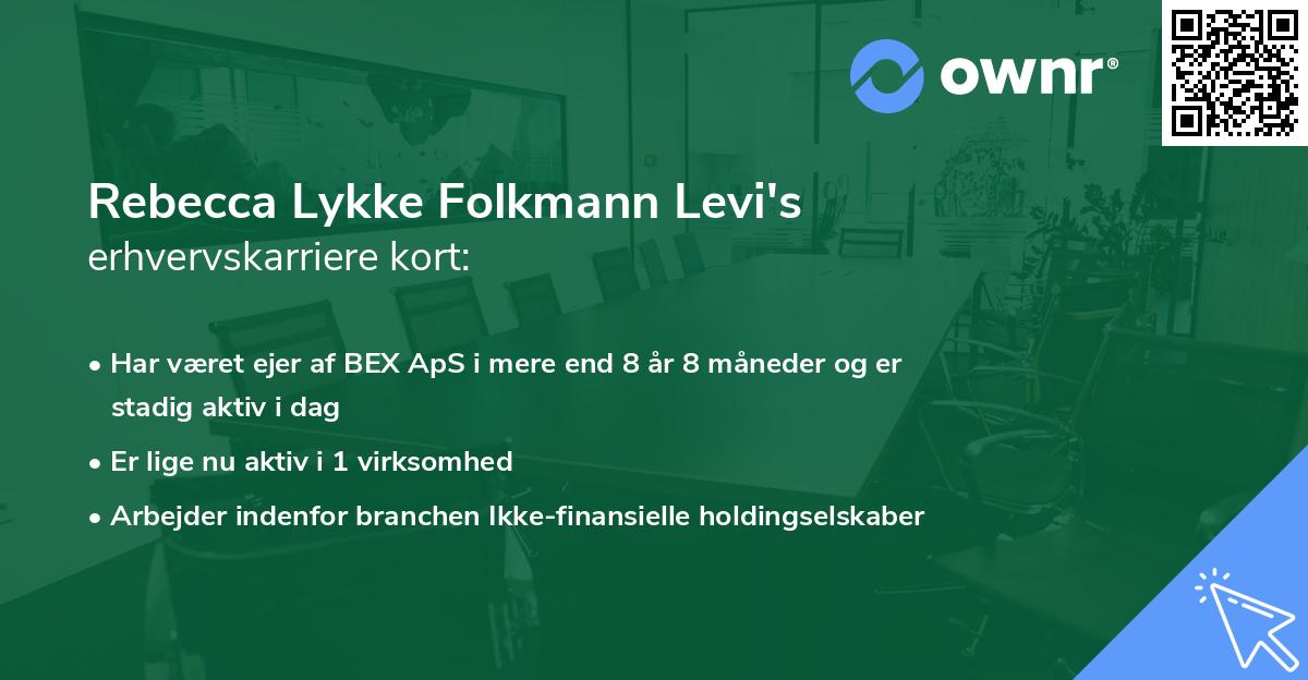 Rebecca Lykke Folkmann Levi's erhvervskarriere kort