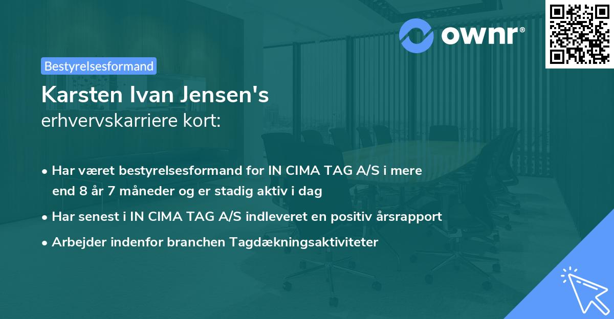 Karsten Ivan Jensen's erhvervskarriere kort