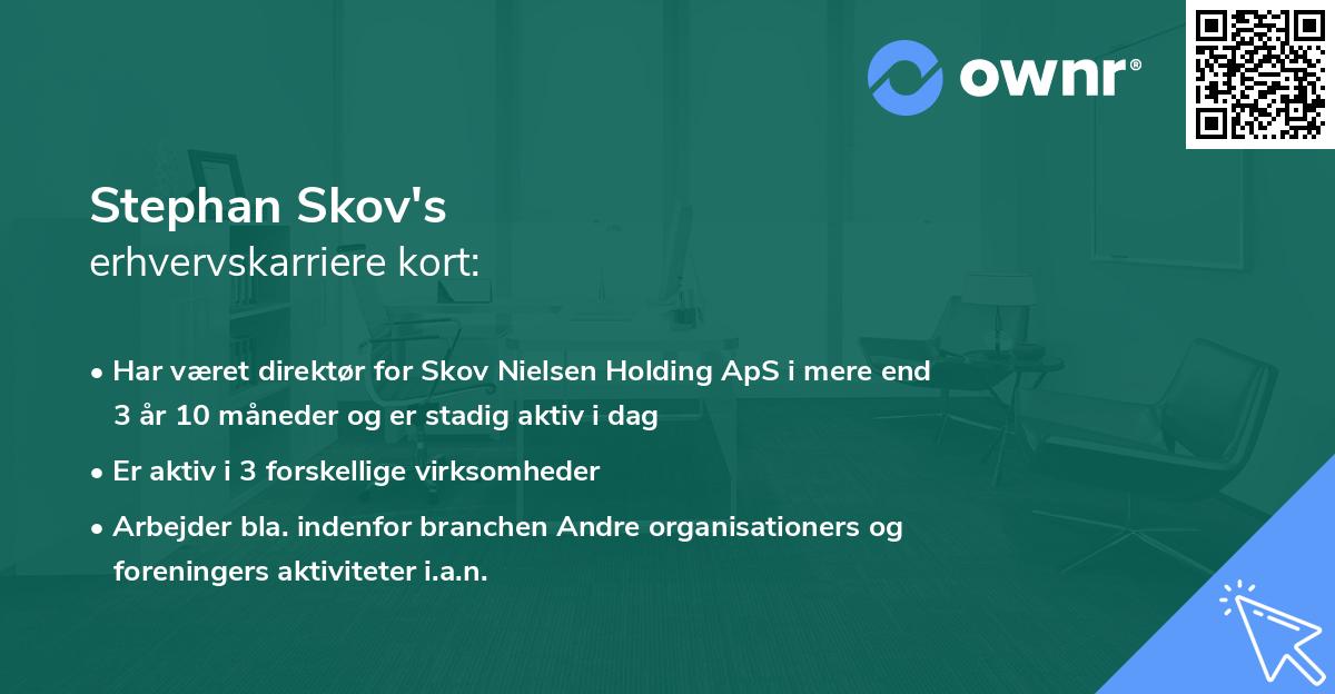 Stephan Skov's erhvervskarriere kort