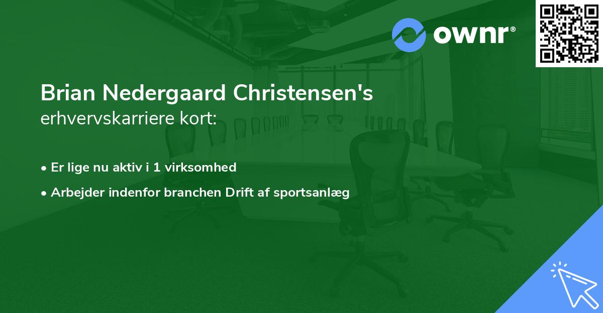 Brian Nedergaard Christensen's erhvervskarriere kort