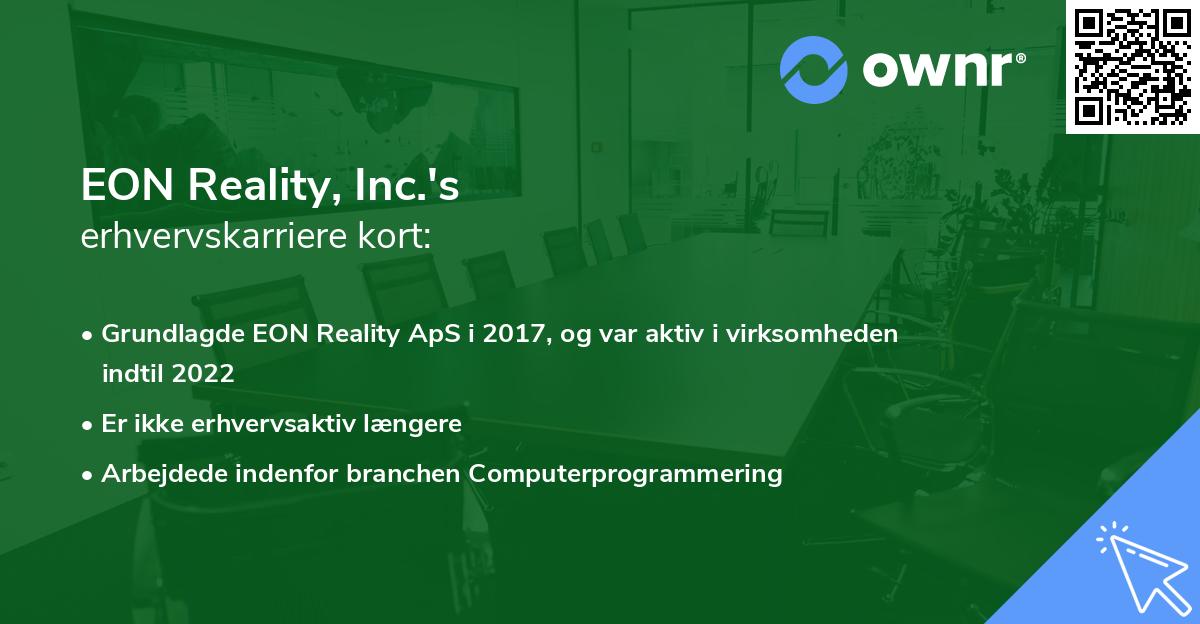 EON Reality, Inc.'s erhvervskarriere kort