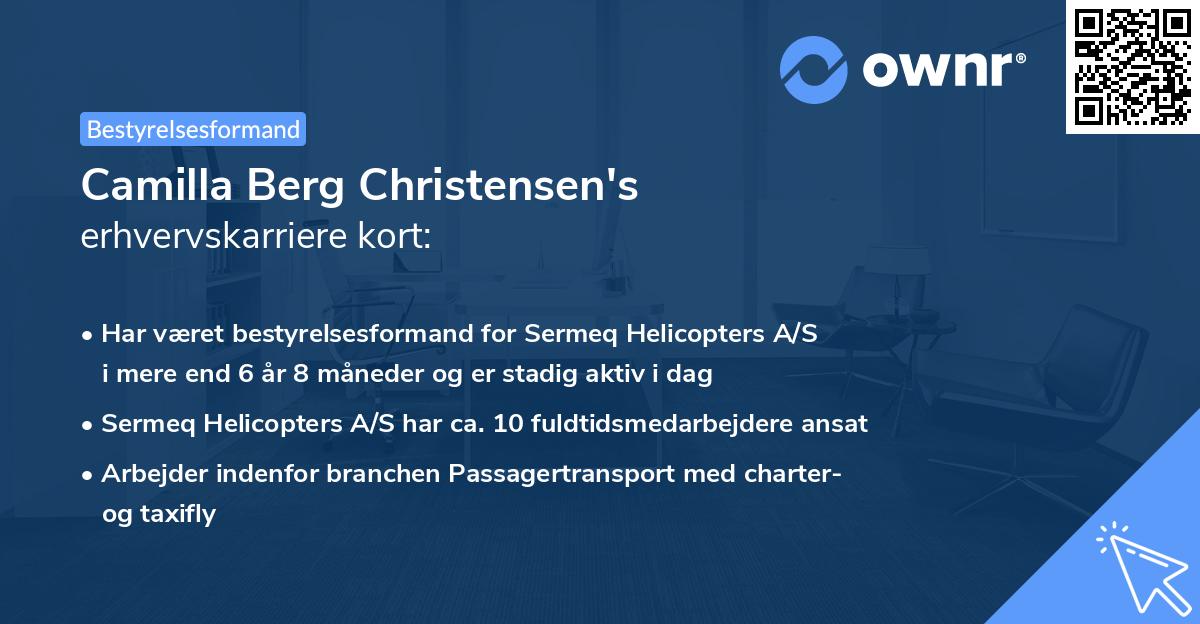 Camilla Berg Christensen's erhvervskarriere kort