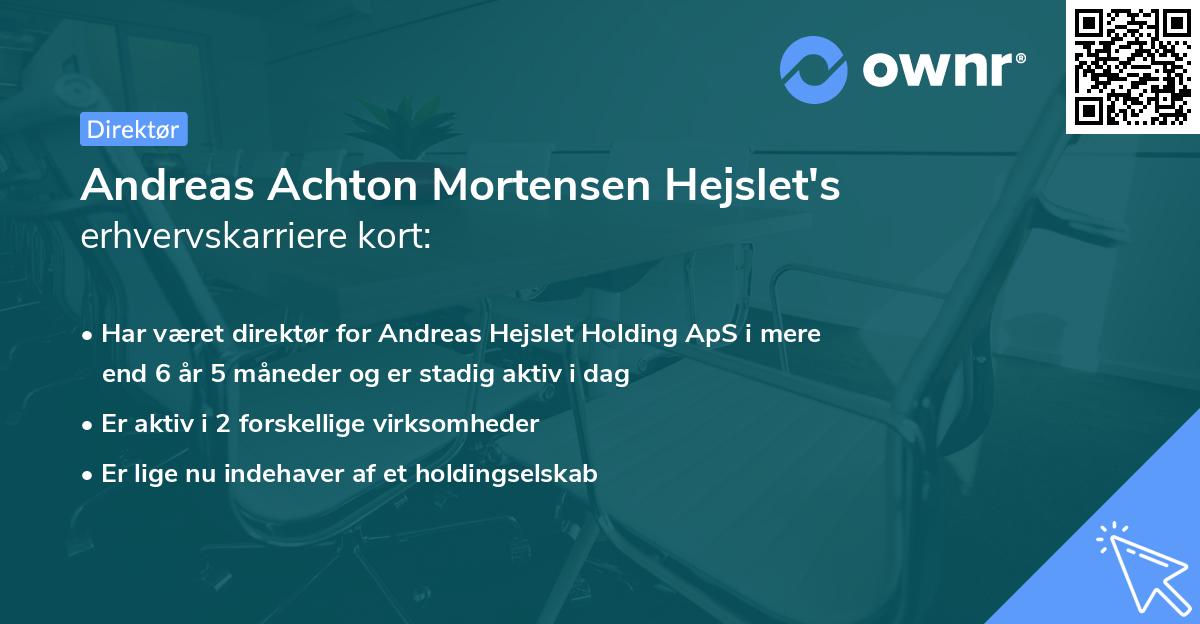 Andreas Achton Mortensen Hejslet's erhvervskarriere kort