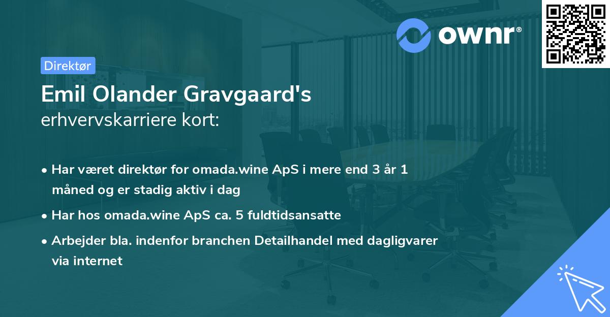 Emil Olander Gravgaard's erhvervskarriere kort