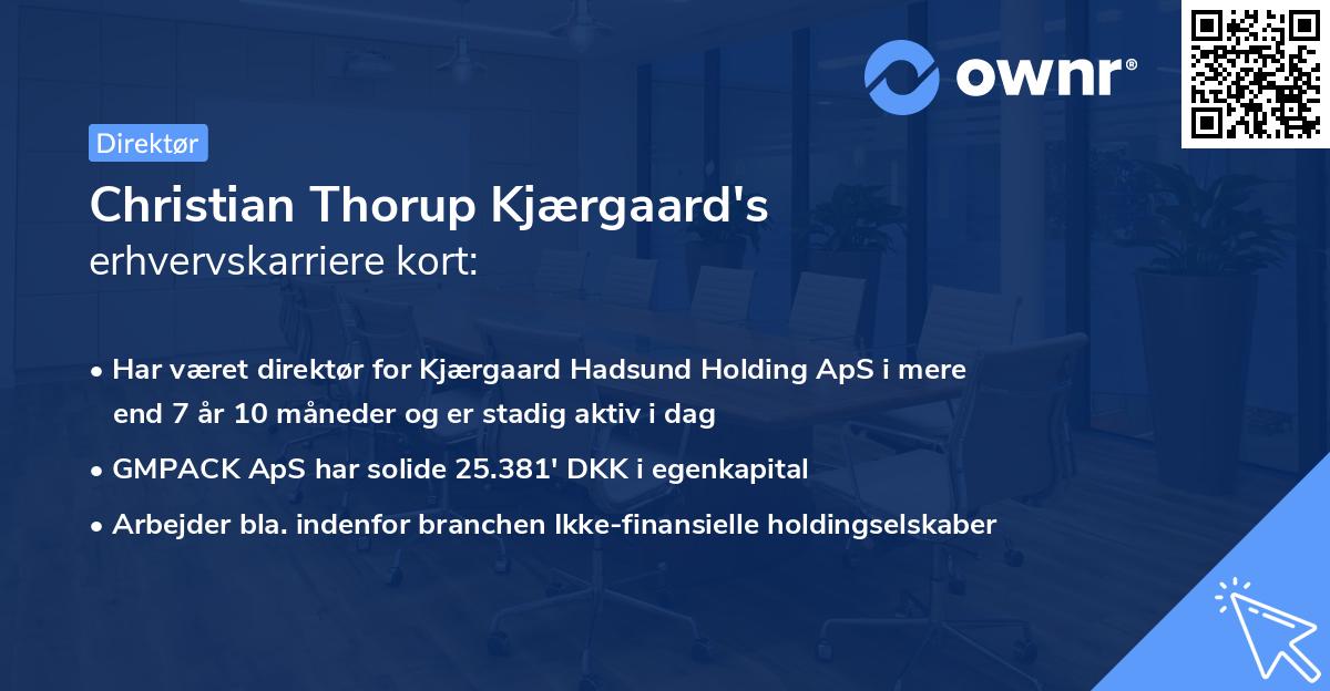 Christian Thorup Kjærgaard's erhvervskarriere kort