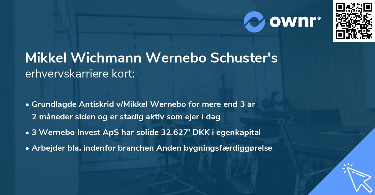 Mikkel Wichmann Wernebo Schuster's erhvervskarriere kort