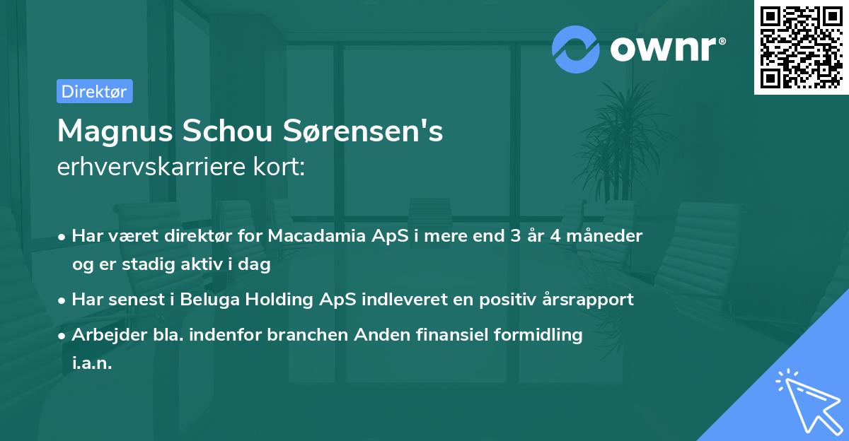 Magnus Schou Sørensen's erhvervskarriere kort