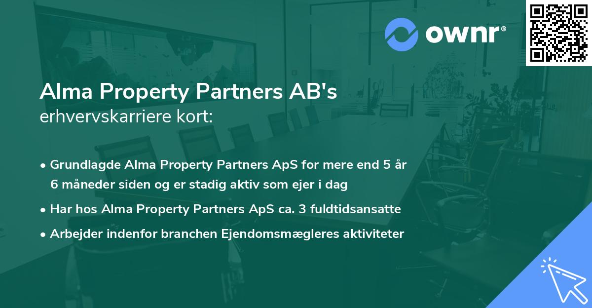 Alma Property Partners AB's erhvervskarriere kort