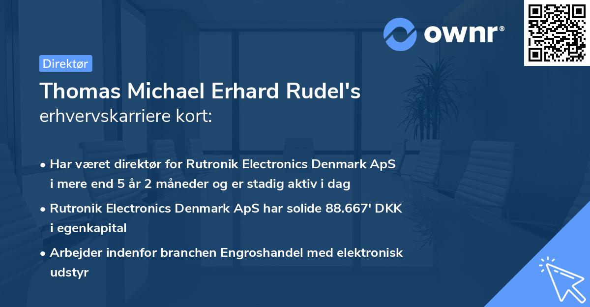 Thomas Michael Erhard Rudel's erhvervskarriere kort