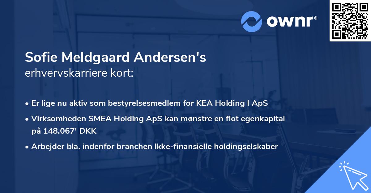 Sofie Meldgaard Andersen's erhvervskarriere kort