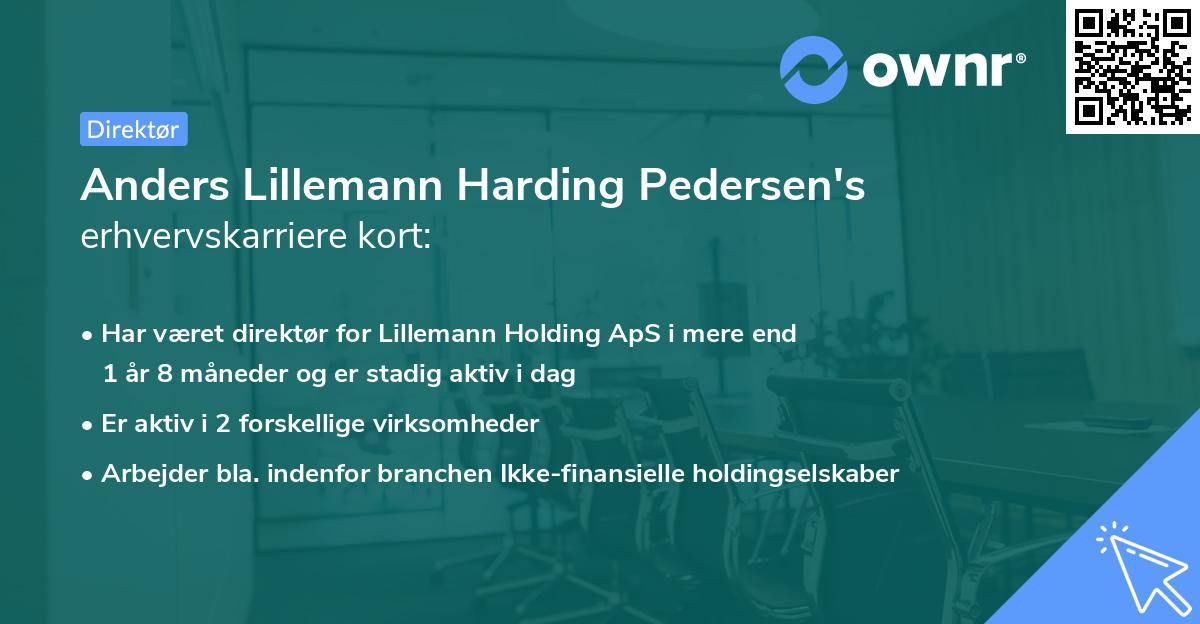 Anders Lillemann Harding Pedersen's erhvervskarriere kort