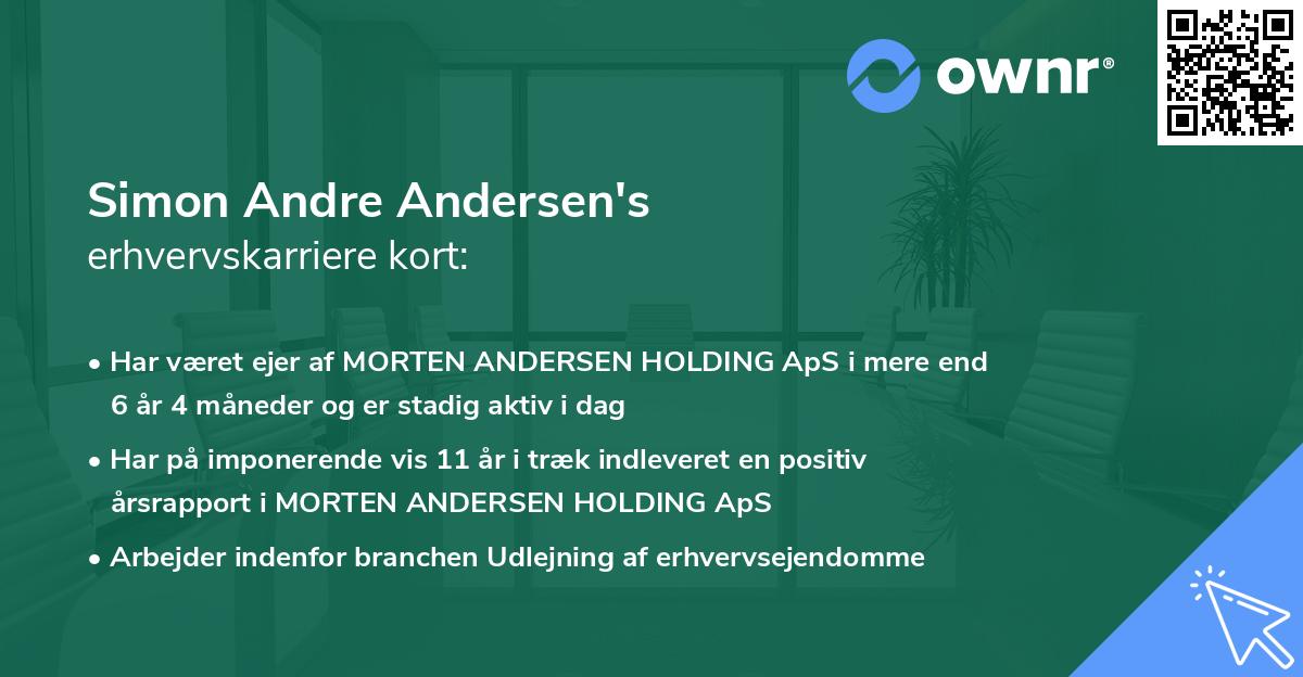 Simon Andre Andersen's erhvervskarriere kort