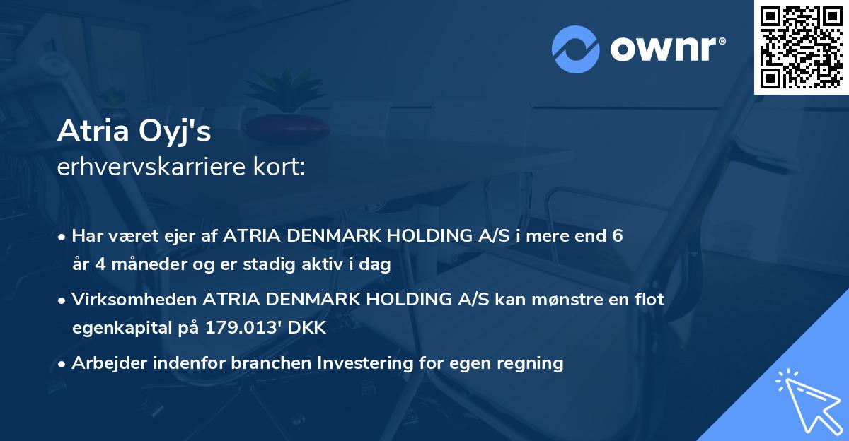 Atria Oyj's erhvervskarriere kort