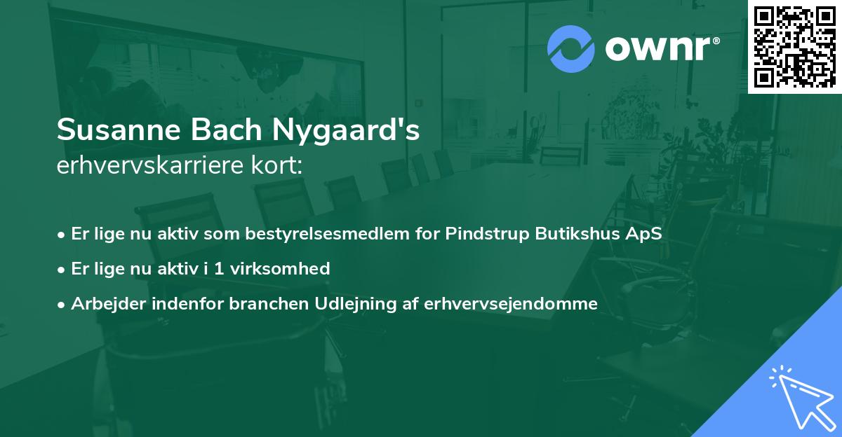 Susanne Bach Nygaard's erhvervskarriere kort