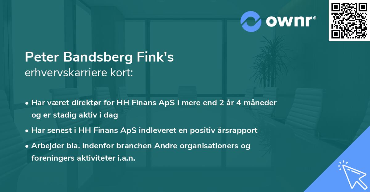 Peter Bandsberg Fink's erhvervskarriere kort