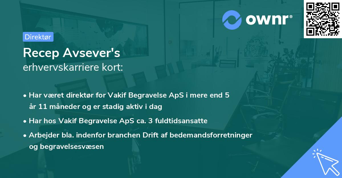 Recep Avsever's erhvervskarriere kort