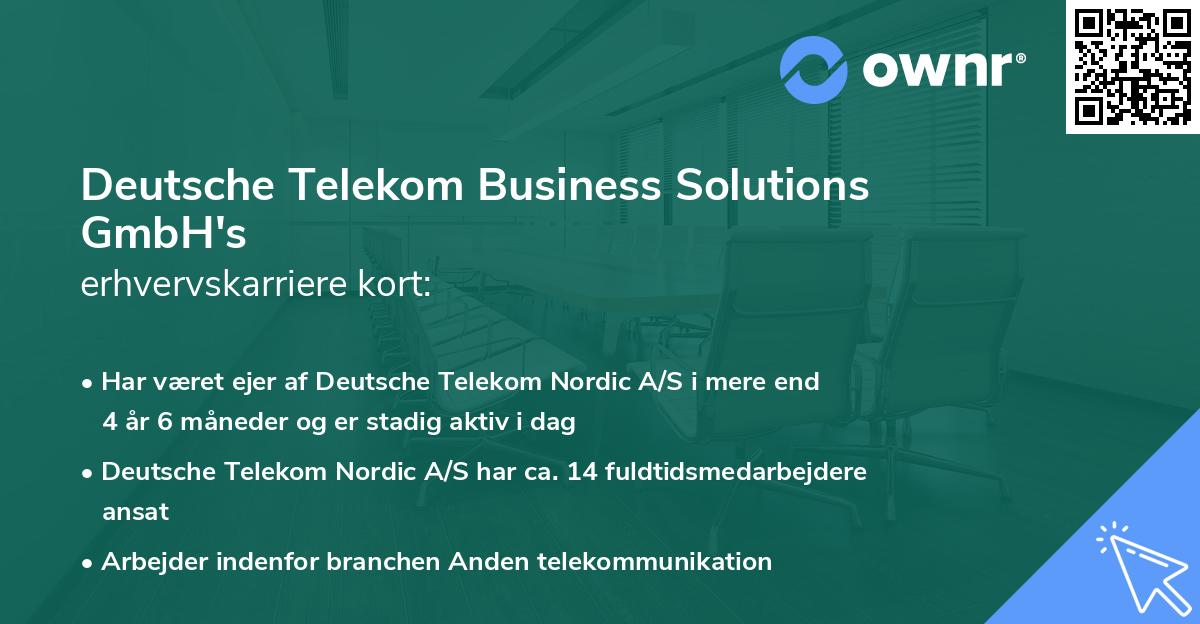 Deutsche Telekom Business Solutions GmbH's erhvervskarriere kort