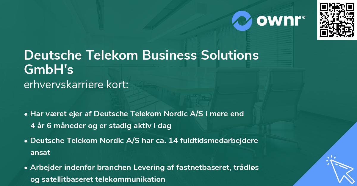 Deutsche Telekom Business Solutions GmbH's erhvervskarriere kort