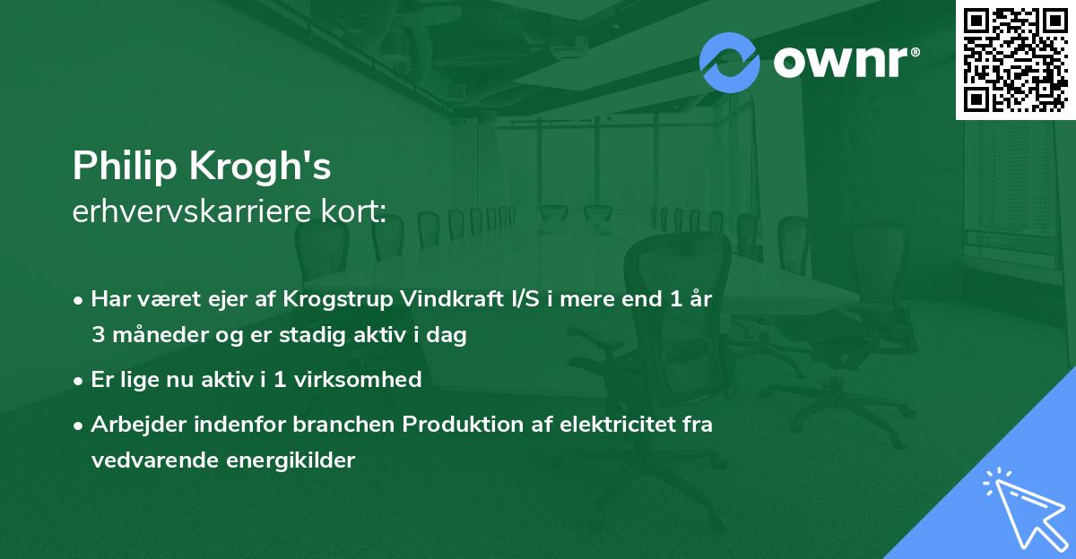 Philip Krogh's erhvervskarriere kort