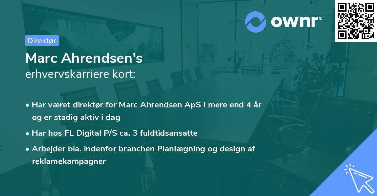 Marc Ahrendsen's erhvervskarriere kort