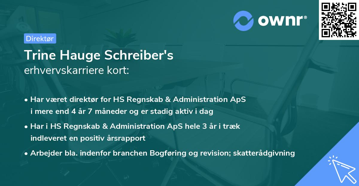 Trine Hauge Schreiber's erhvervskarriere kort
