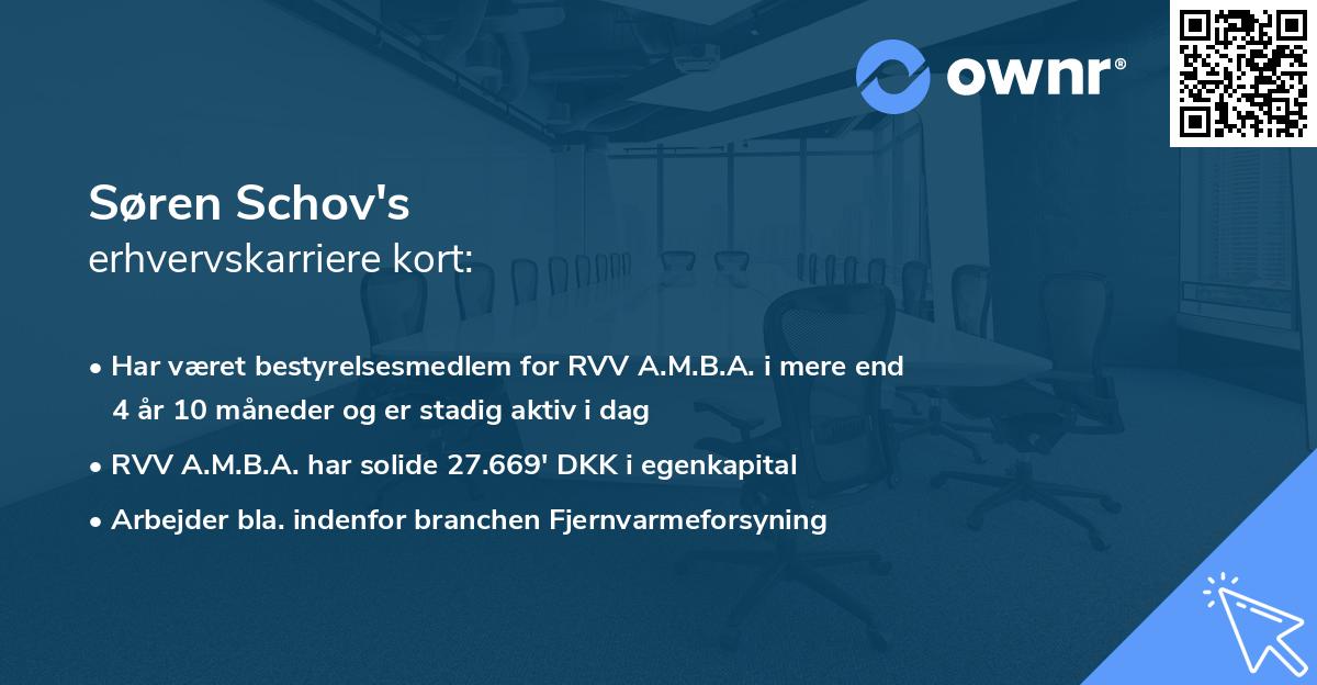 Søren Schov's erhvervskarriere kort