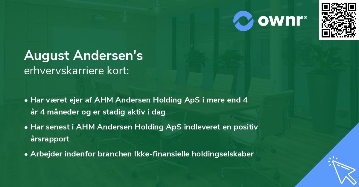 August Andersen's erhvervskarriere kort