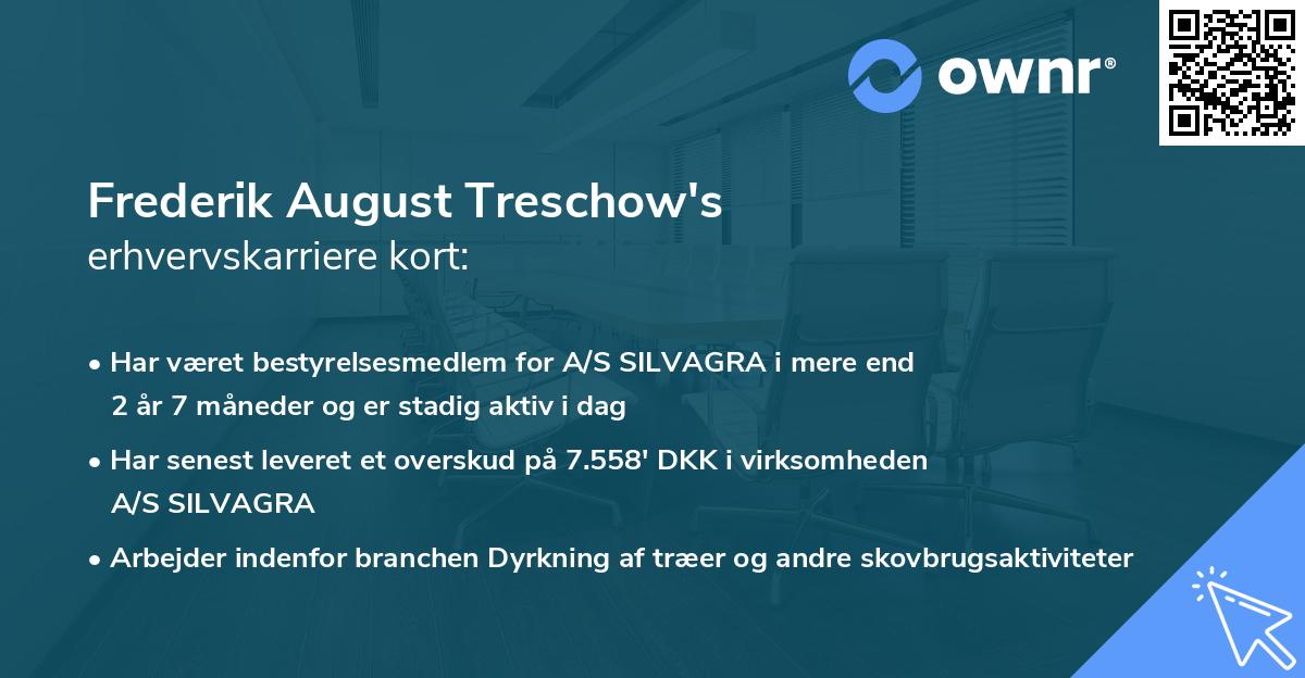 Frederik August Treschow's erhvervskarriere kort