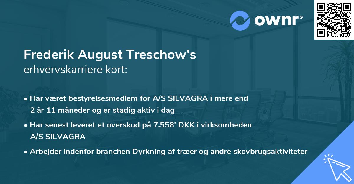 Frederik August Treschow's erhvervskarriere kort