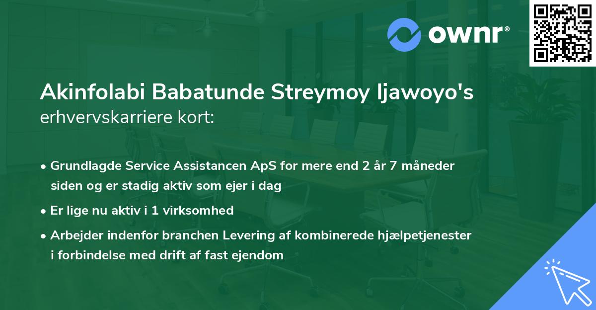 Akinfolabi Babatunde Streymoy Ijawoyo's erhvervskarriere kort