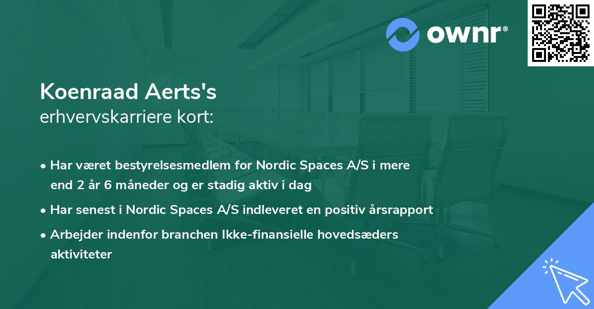 Koenraad Aerts's erhvervskarriere kort