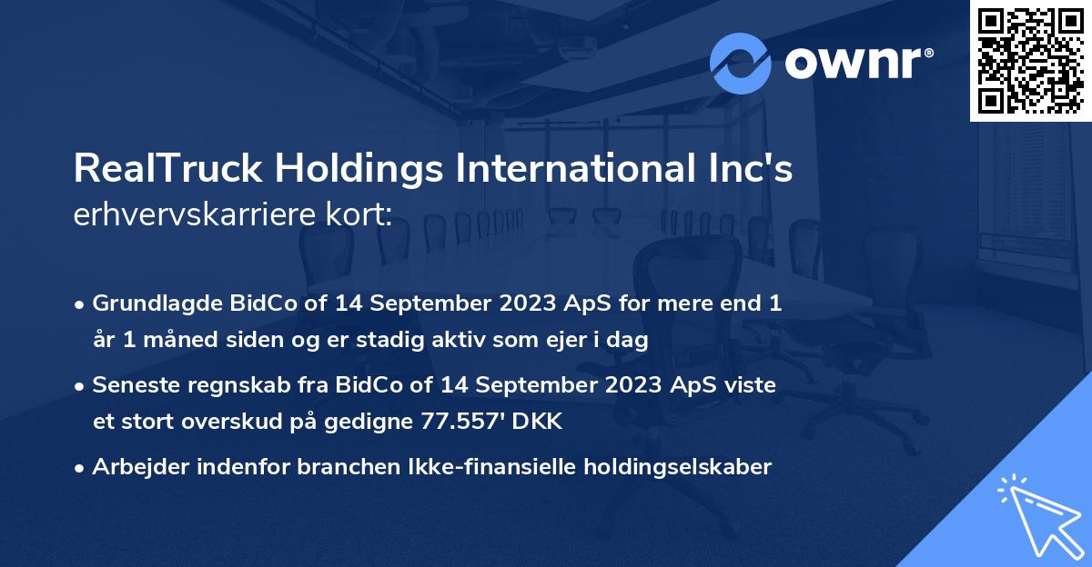 RealTruck Holdings International Inc's erhvervskarriere kort